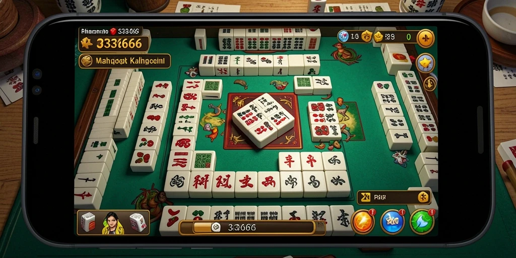 Screenshot utama 333666 menampilkan gameplay Mahjong yang menarik dan menantang.