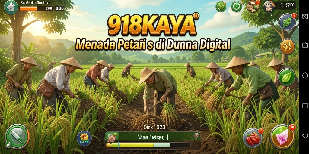 Tampilan gameplay menarik di 918KAYA dengan ladang yang subur.