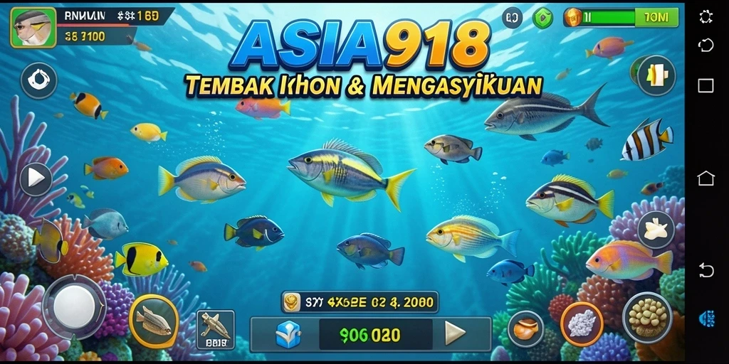 Screenshot permainan Tembak Ikan ASIA918 menampilkan aksi yang menarik.