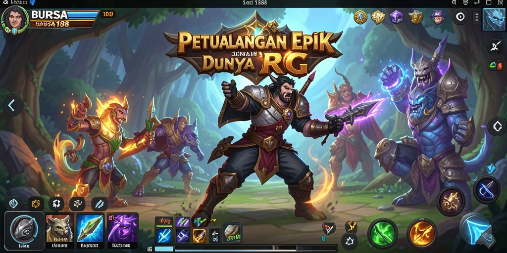 Tangkapan layar BURSA188 menunjukkan aksi pertarungan seru dalam dunia RPG.