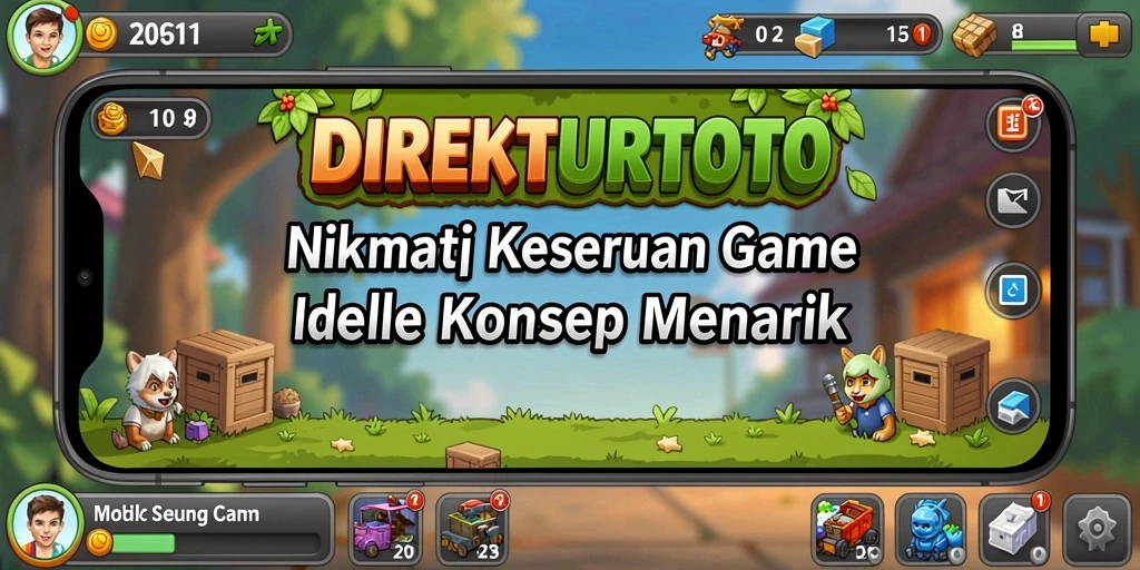 Tampilan screenshot game DIREKTURTOTO dengan elemen gameplay Idle yang menarik.