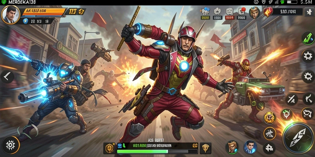Tangkapan layar aksi mendebarkan dari gameplay MERDEKA138.