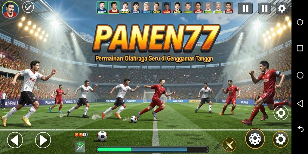 Tampilan gameplay seru dari PANEN77 yang menggambarkan aksi olahraga.