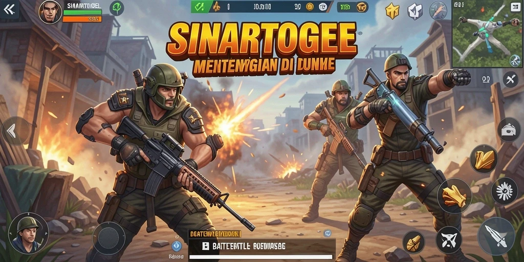 Screenshot menampilkan aksi mendebarkan di arena Battle Royale.